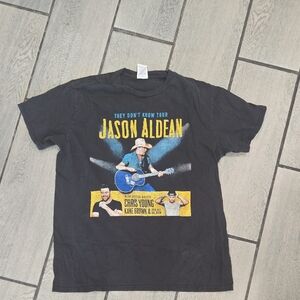 Jason Aldean Black Graphic Tee-Large T59‎